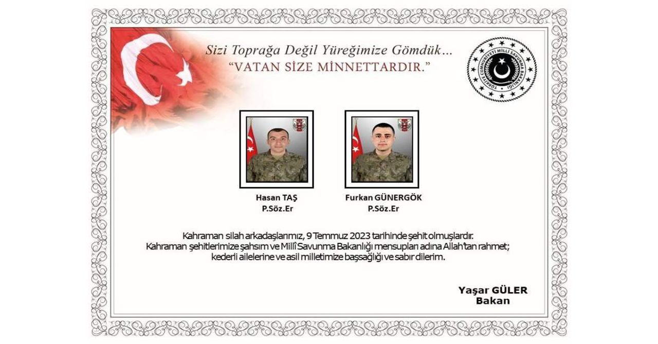 MSB Şehit Açıklama MSB Şehit Açıklama