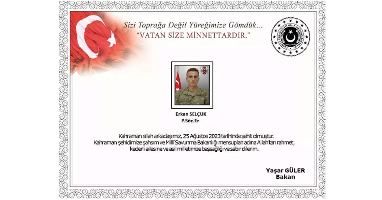 MSB şehit haberi MSB şehit haberi