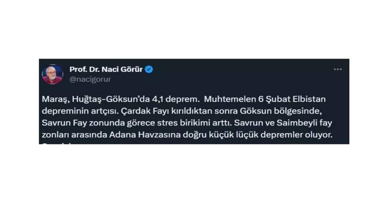 Naci Görür Açıklama Naci Görür Açıklama