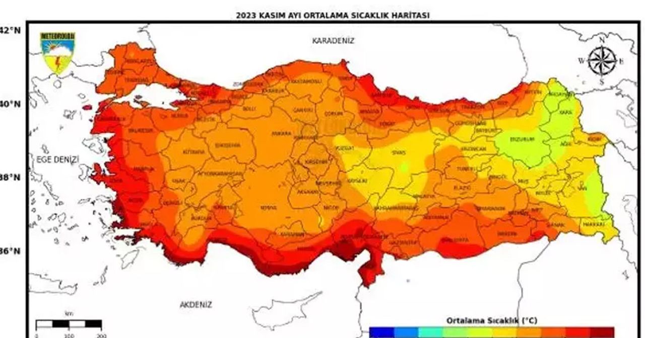Ortalama sıcaklık haritası