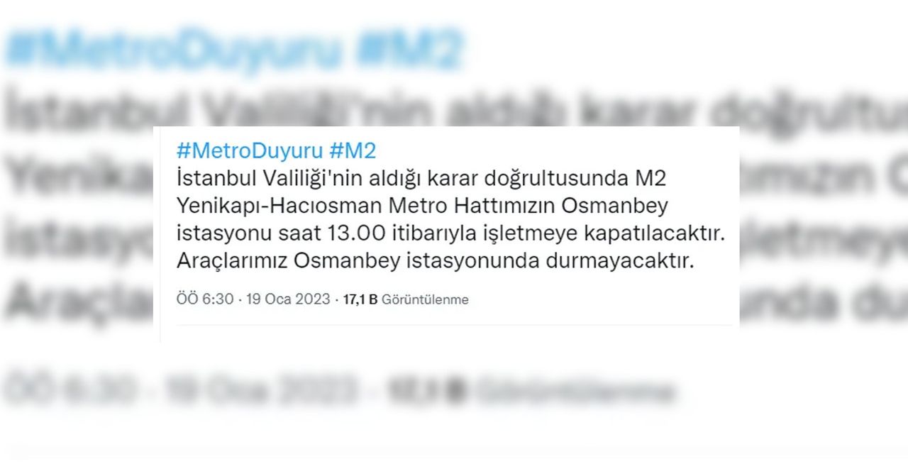 Osmanbey istasyonu geçici olarak kapatılacak Osmanbey istasyonu geçici olarak kapatılacak