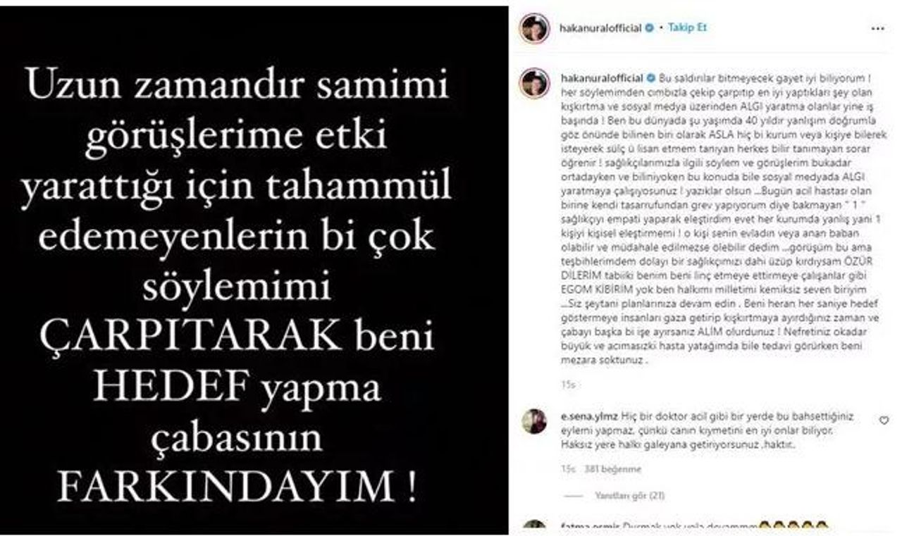 Hakan Ural sağlıkçılardan özür diledi Hakan Ural sağlıkçılardan özür diledi
