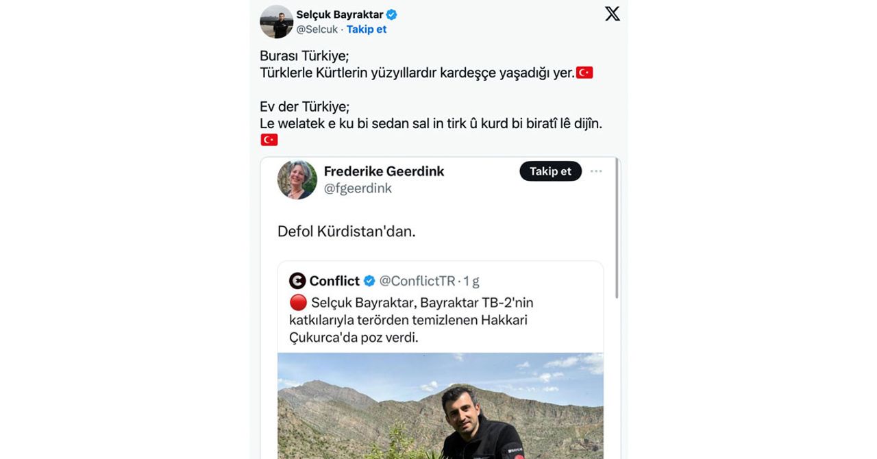 Selçuk Bayraktar Kürdistan açıklaması Selçuk Bayraktar Kürdistan açıklaması