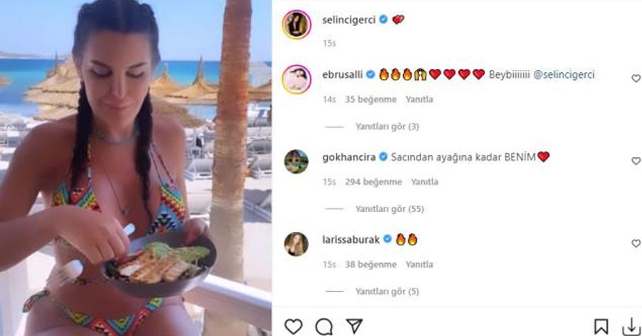 Selin Ciğerci bikinili paylaşım Selin Ciğerci bikinili paylaşım