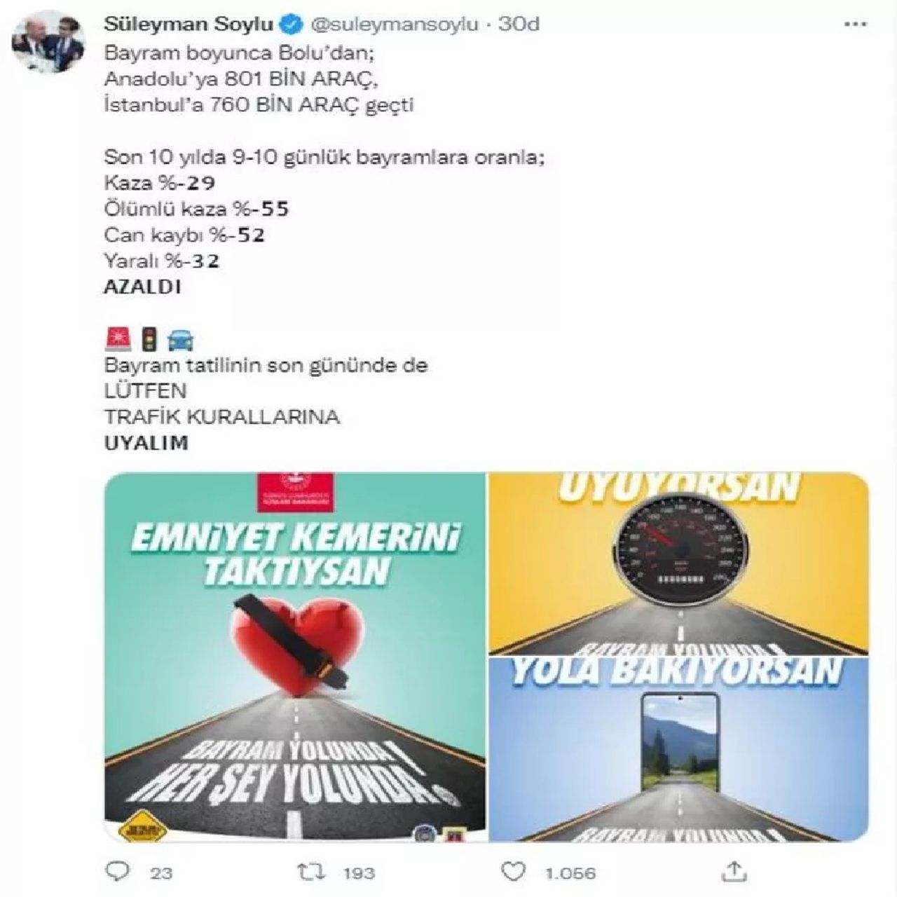 Son 10 yılın trafik verileri Son 10 yılın trafik verileri