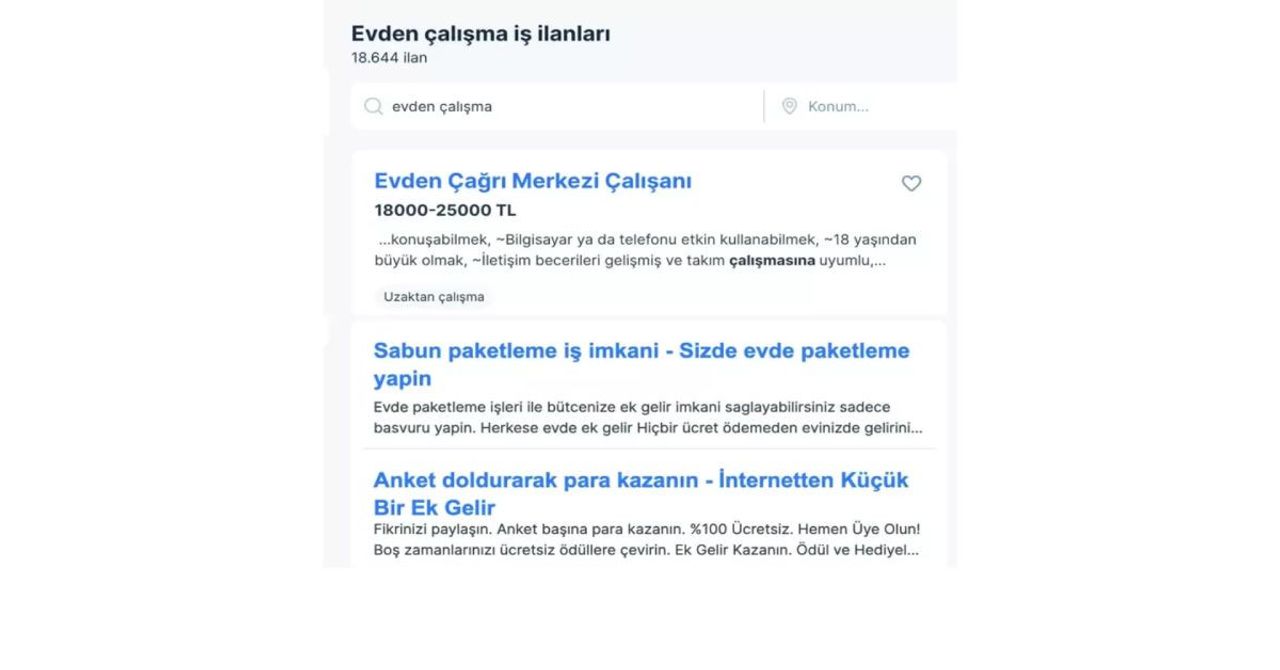 Son zamanların en ilginç dolandırıcılık yöntemi ifşa oldu: Evden çalışma tuzağıyla vatandaşları hedef aldılar Son zamanların en ilginç dolandırıcılık yöntemi ifşa oldu: Evden çalışma tuzağıyla vatandaşları hedef aldılar