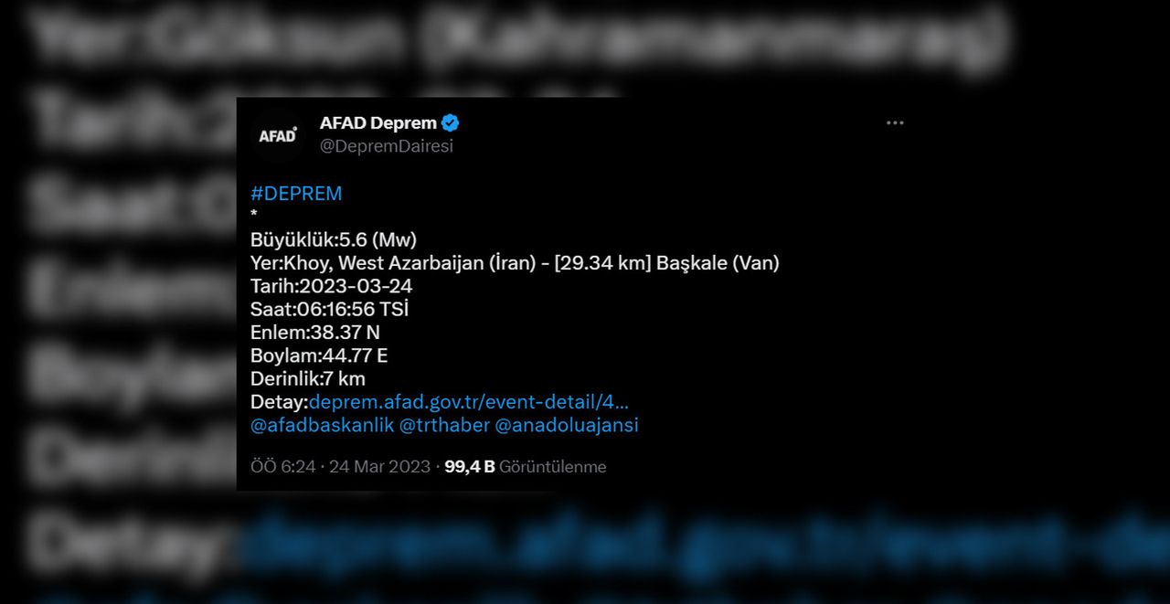 Türkiye-İran sınırında korkutan deprem Türkiye-İran sınırında korkutan deprem