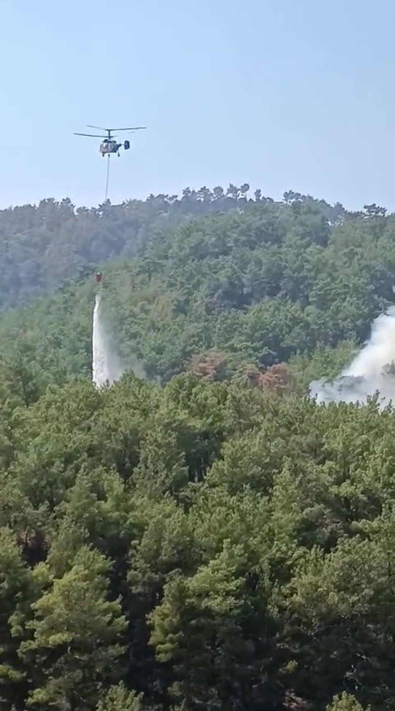 ADANA'NIN KOZAN İLÇESİNDE KONTROL ALTINA ALINIP SOĞUTMA ÇALIŞMALARININ SÜRDÜĞÜ ORMANLIK ALANDA...