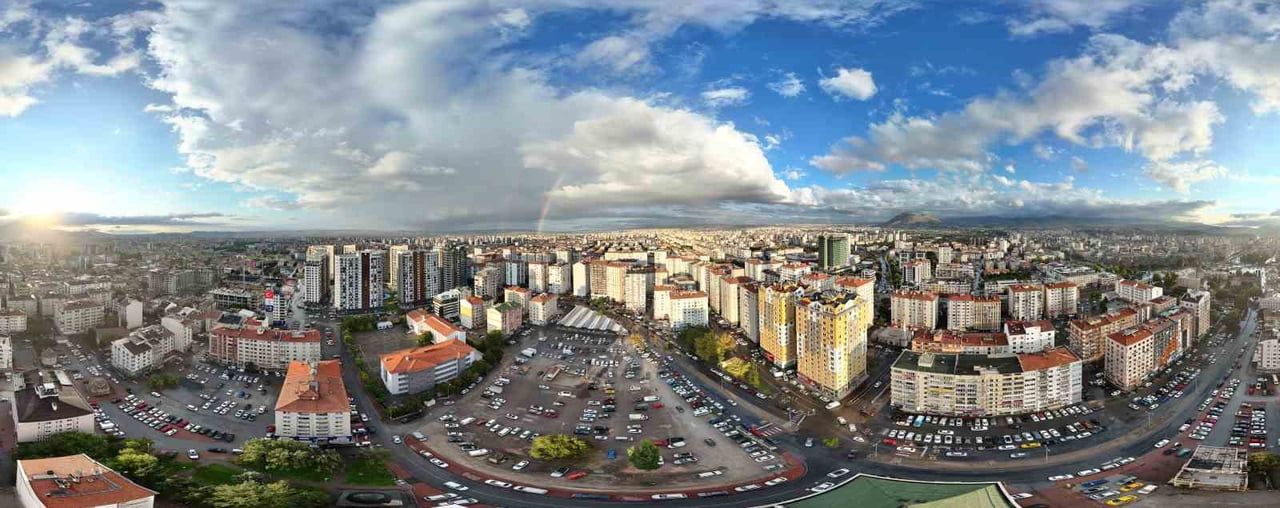 KAYSERİ'DE BELİREN GÖKKUŞAĞININ HAVADAN ÇEKİLEN GÖRÜNTÜLERİ GÜZEL GÖRÜNTÜLER...