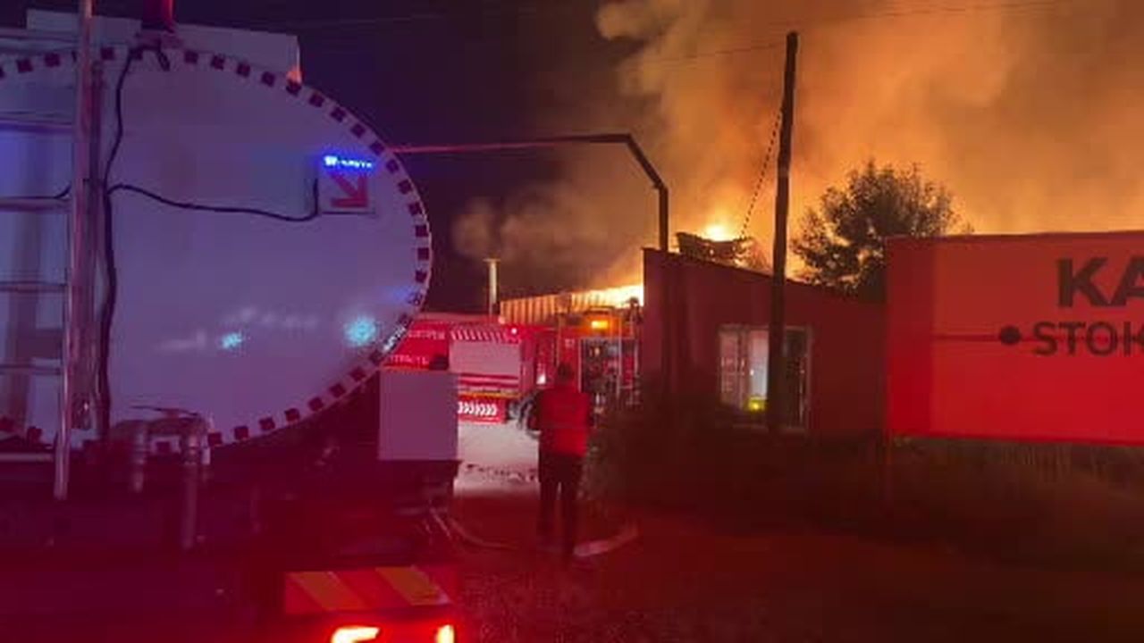 Düzce’de kapı fabrikasında yangın