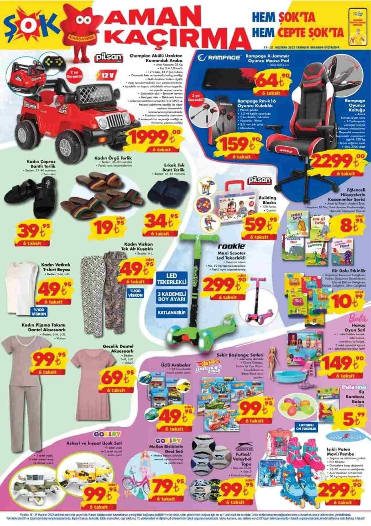 15 Haziran Şok market aktüel ürünler