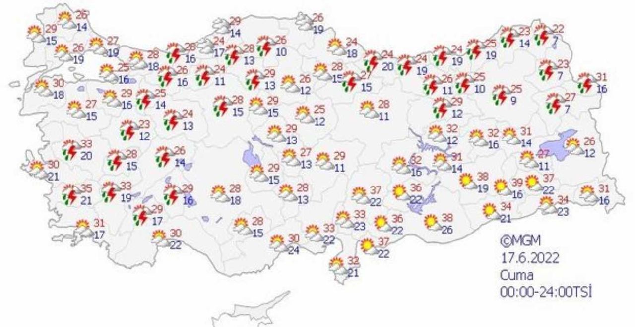 17 Haziran 2022 hava durumu