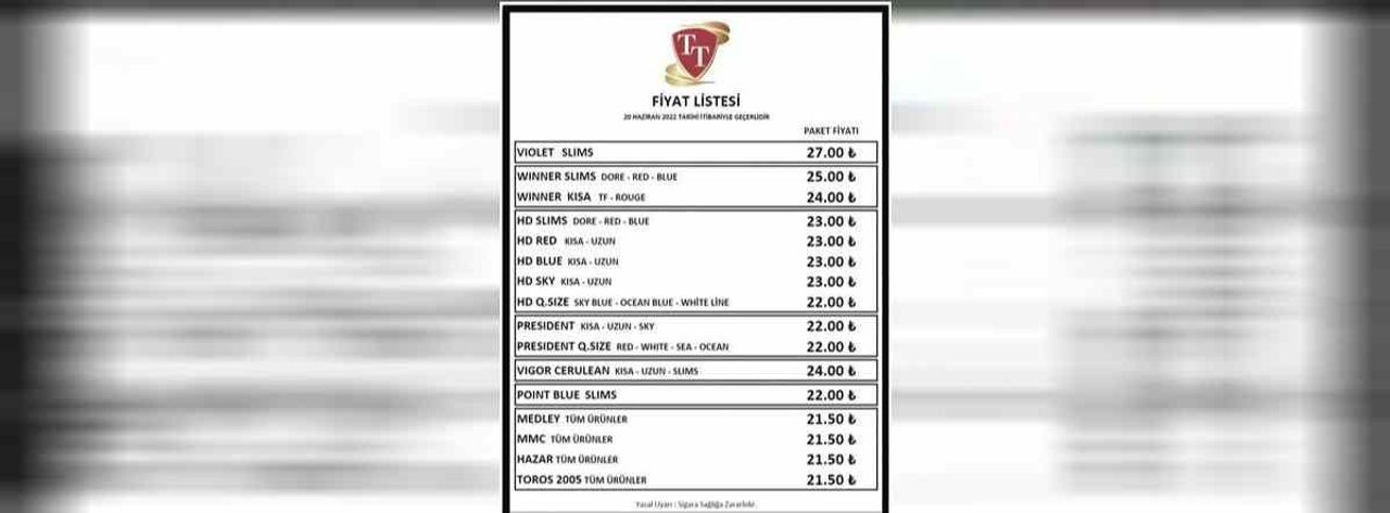 22 Haziran 2022 sigara fiyatları
