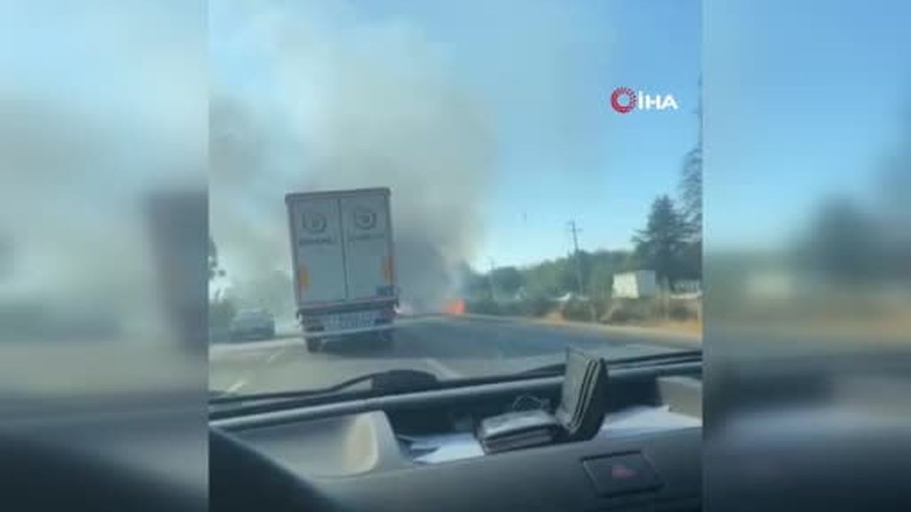 Çevre yolunda otomobil yangını: 3 kişi yaralandı
