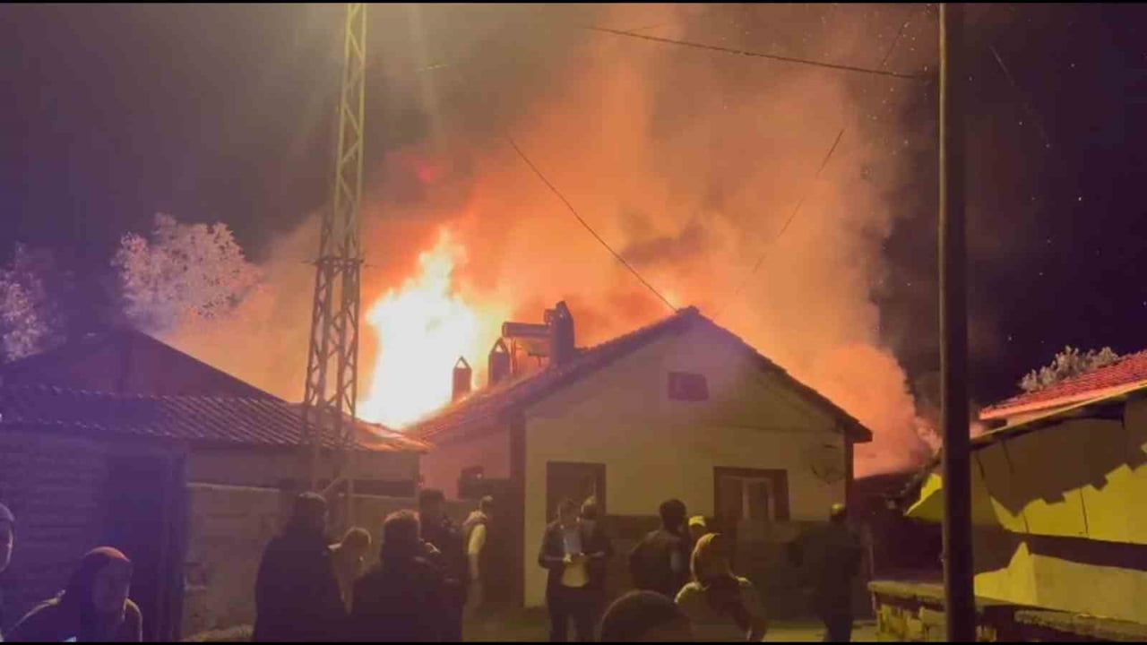 BOLU’NUN YUMRUKAYA KÖYÜNDE BİR EVDE ÇIKAN VE KISA SÜREDE BÜYÜYEREK BİTİŞİKTEKİ AHIR, SAMANLIK İLE...