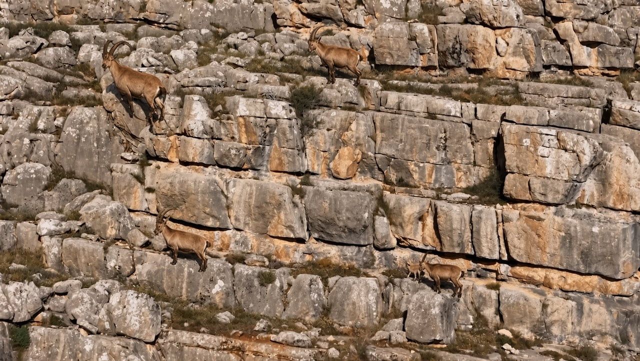 ERZİNCAN’DA YABAN KEÇİLERİ MUNZUR DAĞLARI’NDA GÖRÜNTÜLENDİ