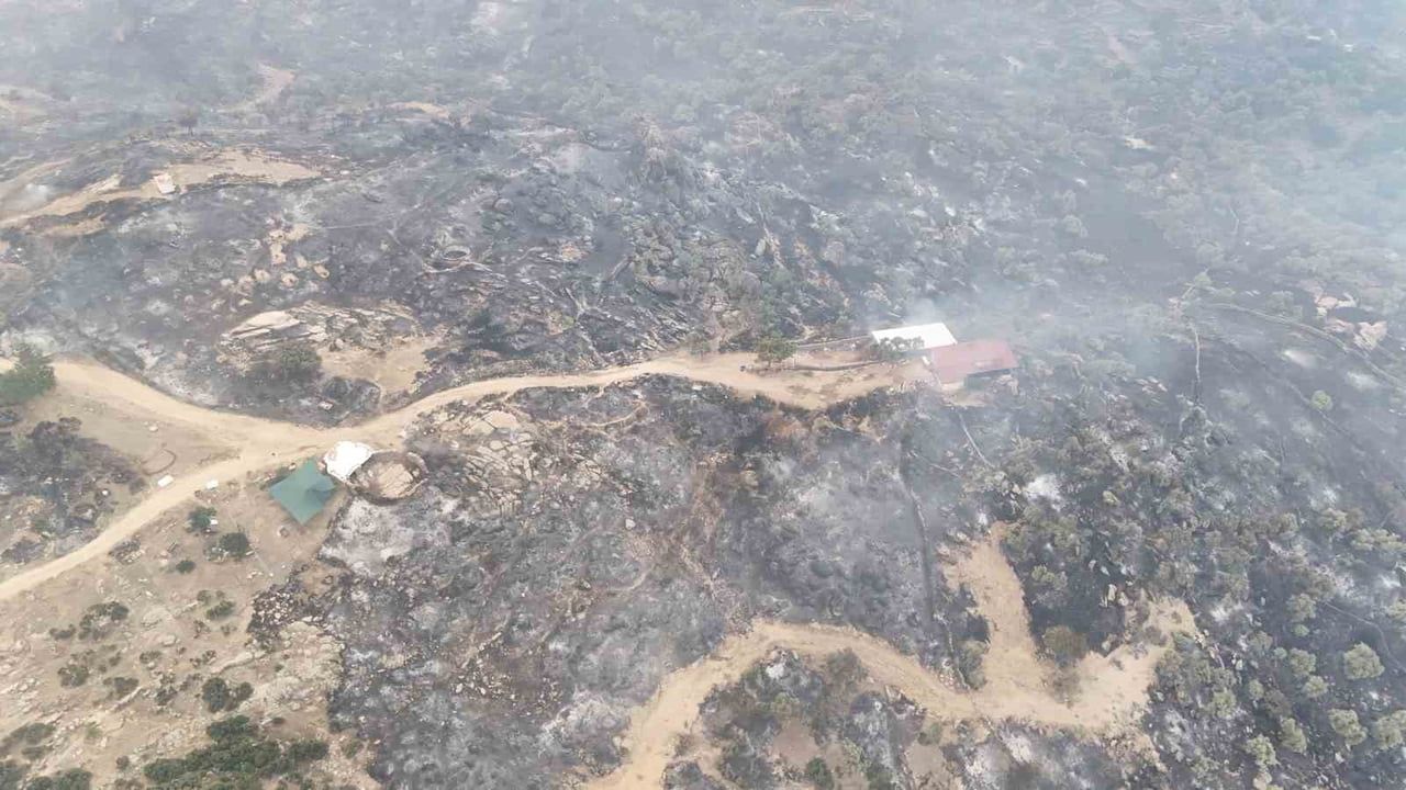 AYDIN'IN ÇİNE İLÇESİNDE DÜN BAŞLAYAN VE 20'NCİ SAATİNE GİREN ORMAN YANGINININ ARDINDAN ORTAYA...