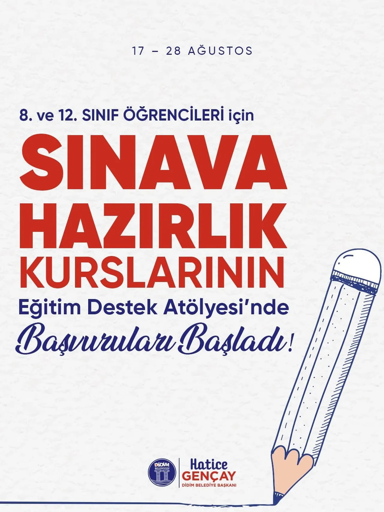 DİDİM BELEDİYESİ EĞİTİM DESTEK ATÖLYESİ’NDE 8. VE 12. SINIF ÖĞRENCİLERİNE YÖNELİK SINAVA HAZIRLIK...