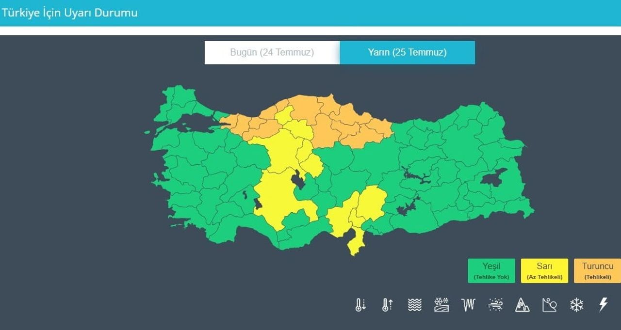 METEOROLOJİ'NİN SON DEĞERLENDİRMELERİNE GÖRE ORTA VE BATI KARADENİZ İLLERİNDE ÇOK KUVVETLİ YAĞIŞ...