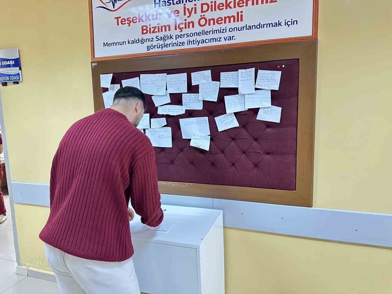 HASTA AHMET ER TEŞEKKÜR MESAJI YAZARKEN