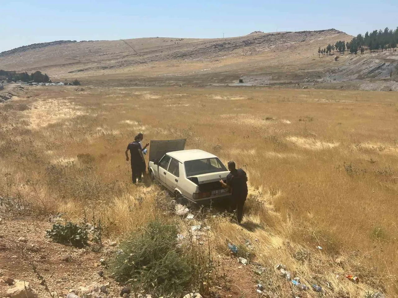 MARDİN'DE DİREKSİYON HAKİMİYETİNİ KAYBEDEREK YOL KENARINA DEVRİLEN OTOMOBİL SÜRÜCÜSÜ...