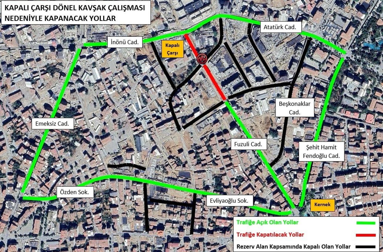 İNÖNÜ CADDESİ’NDEN FUZULİ CADDESİ’NE GİRİŞ KAPANIYOR