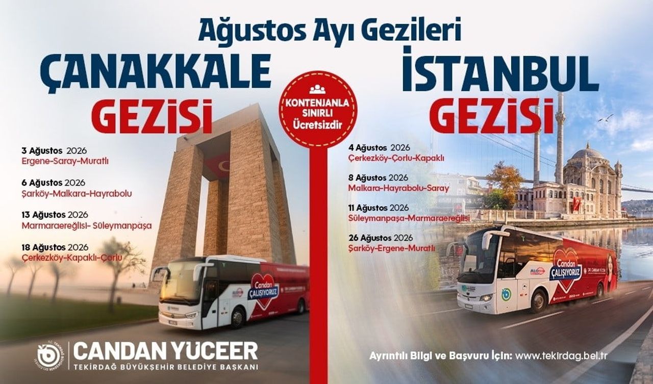 TEKİRDAĞ’DA TARİH VE KÜLTÜR GEZİLERİ İÇİN AĞUSTOS TAKVİMİ BELLİ OLDU