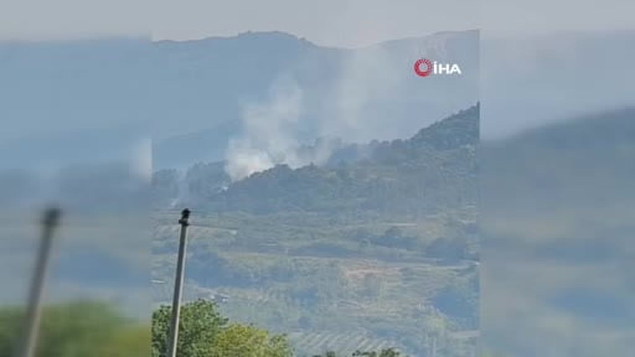İnegöl'de orman yangını; Havadan ve karadan müdahale başlatıldı