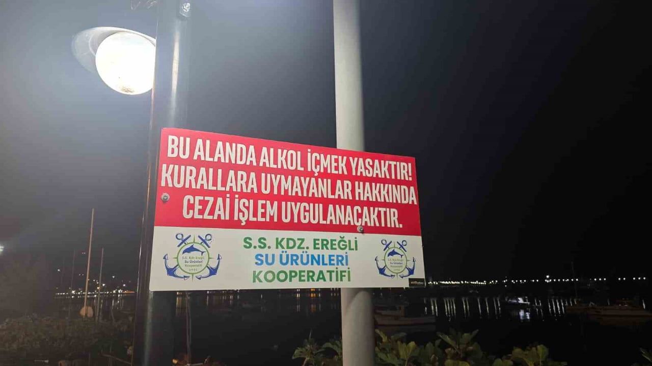 ZONGULDAK'IN KARADENİZ EREĞLİ İLÇESİNDE BULUNAN BALIKÇI BARINAĞI VE LİMAN BÖLGESİNE, ALKOL...