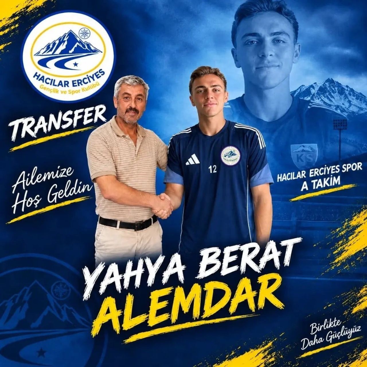 KAYSERİ SÜPER AMATÖR KÜME EKİPLERİNDEN HACILAR ERCİYESSPOR, KALECİ YAHYA BERAT ALEMDAR İLE...