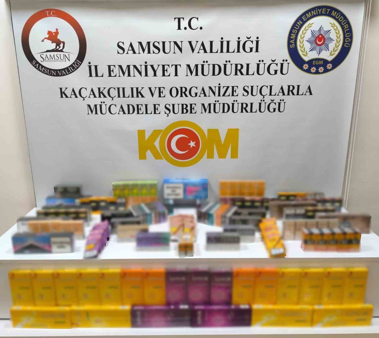 SAMSUN’UN BAFRA İLÇESİNDE DÜZENLENEN OPERASYONDA 500 PAKET GÜMRÜK KAÇAĞI SİGARA, 190 PAKET GÜMRÜK...