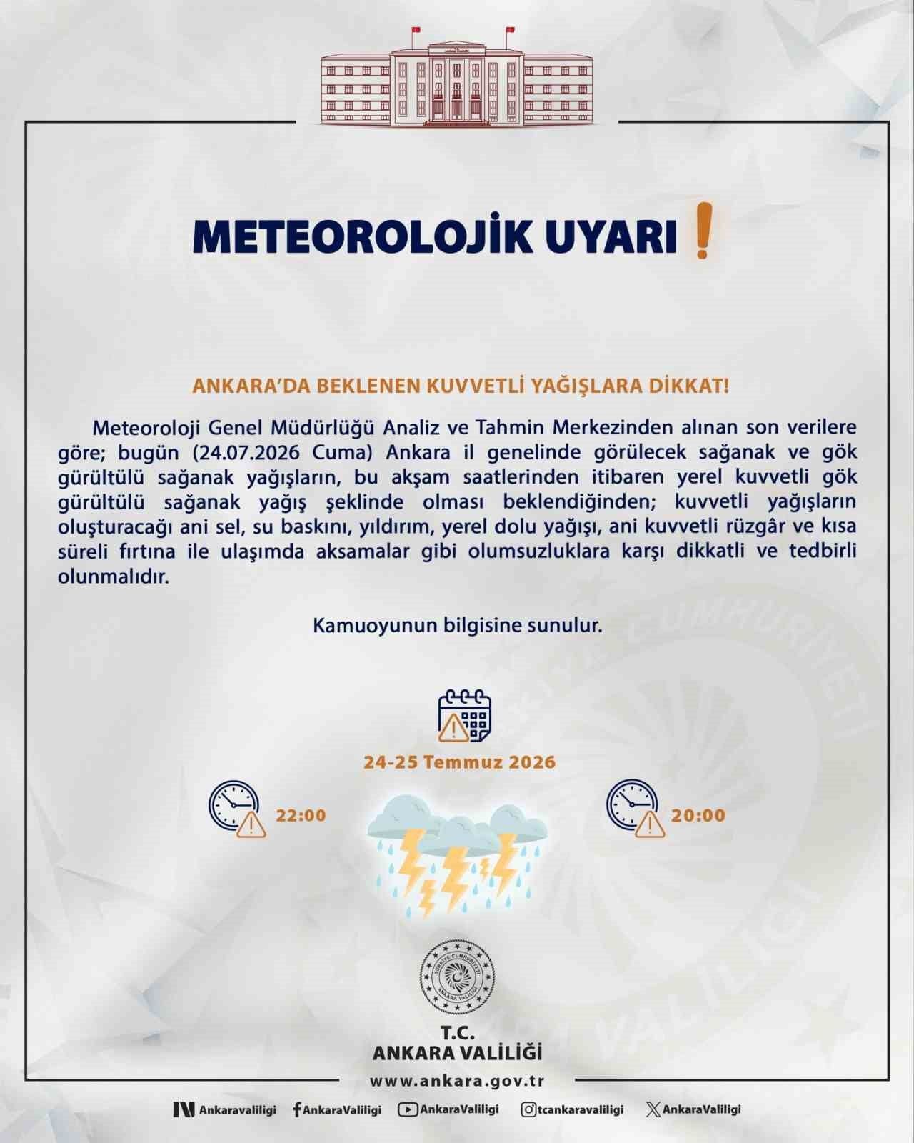 ANKARA VALİLİĞİNİN AÇIKLAMASI