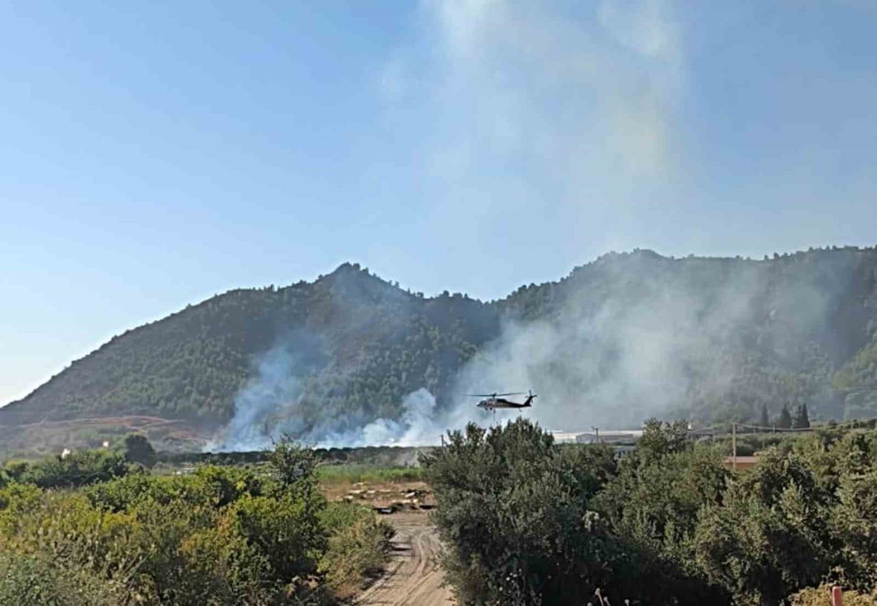 MUĞLA’NIN DALAMAN İLÇESİNDE TARIM ARAZİSİNDE BAŞLAYAN YANGINA HAVADAN VE KARADAN MÜDAHALE SONRASI...
