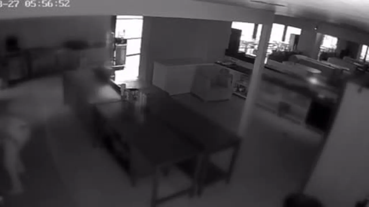 Pişkin hırsızlar kamerada: Hırsızlık için girdikleri kafede sucuklu yumurta yapıp yediler