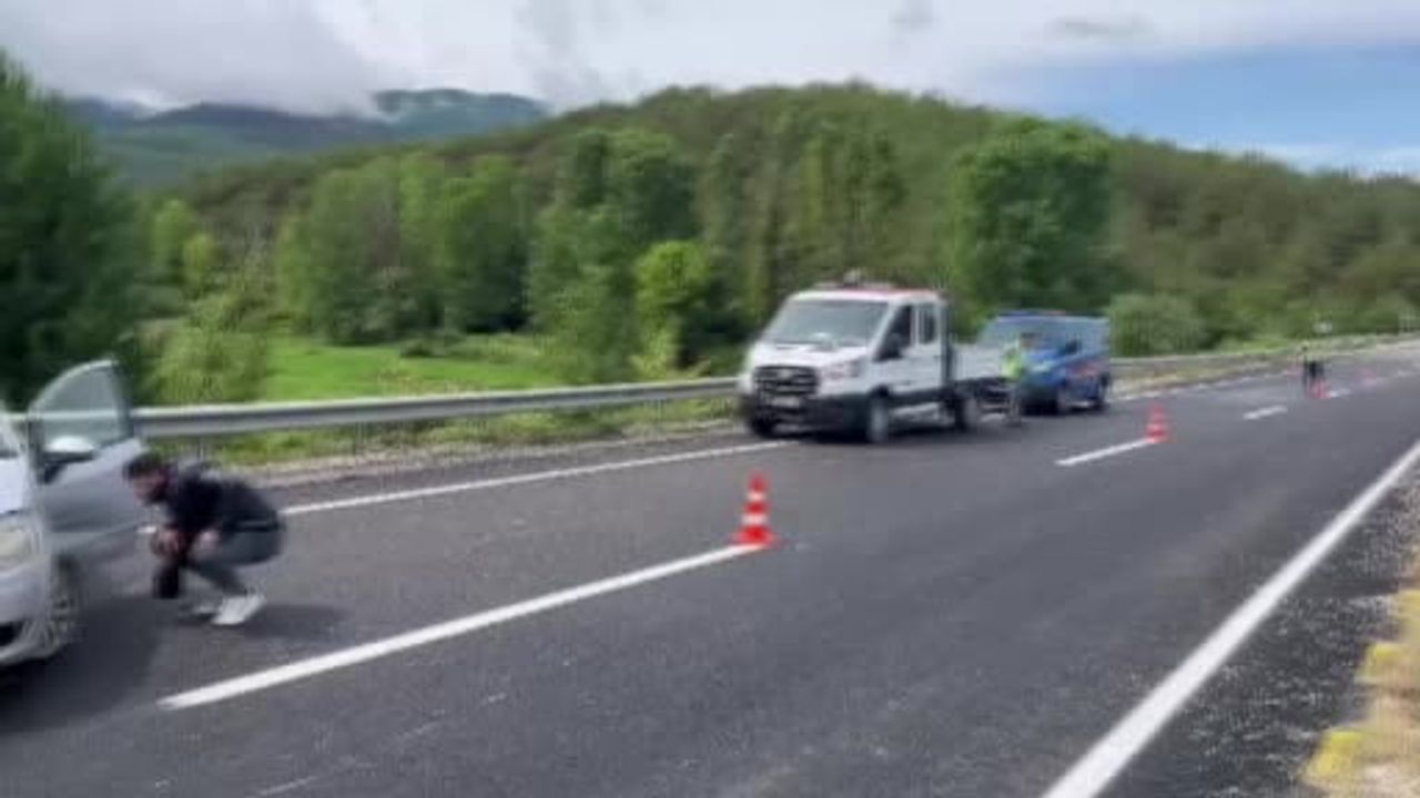 Kontrolden çıkan otomobil demir bariyerlere çarptı: 5 yaralı