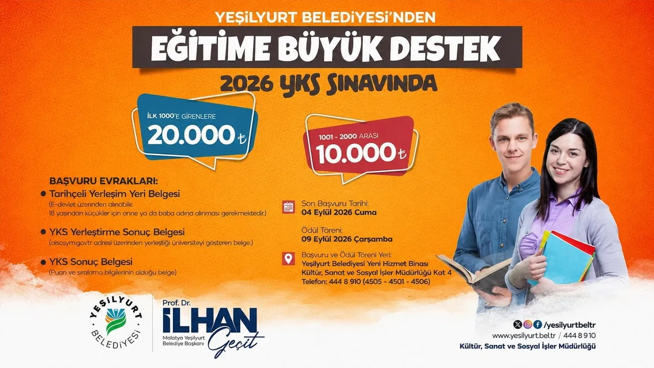 YEŞİLYURT BELEDİYESİNDEN EĞİTİME BÜYÜK DESTEK