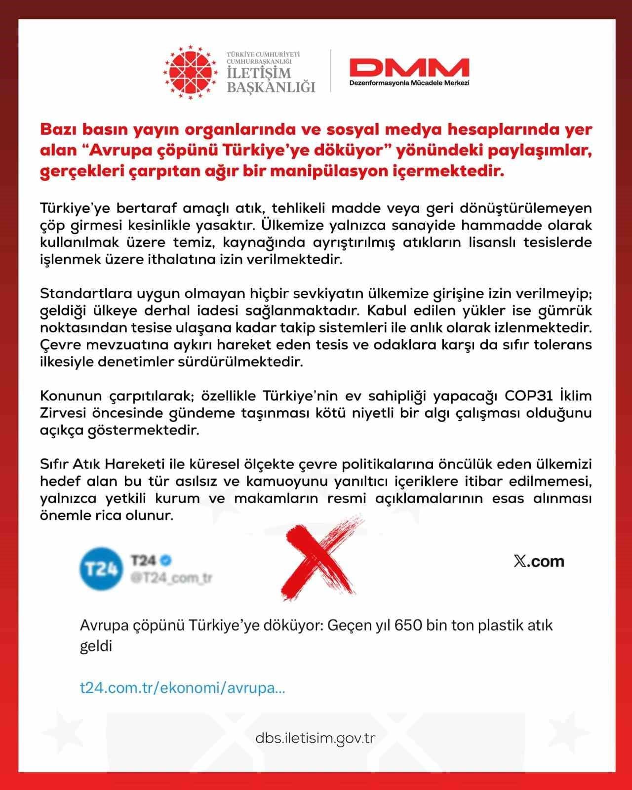 DEZENFORMASYONLA MÜCADELE MERKEZİ (DMM) TARAFINDAN, BAZI BASIN YAYIN ORGANLARINDA VE SOSYAL MEDYA...