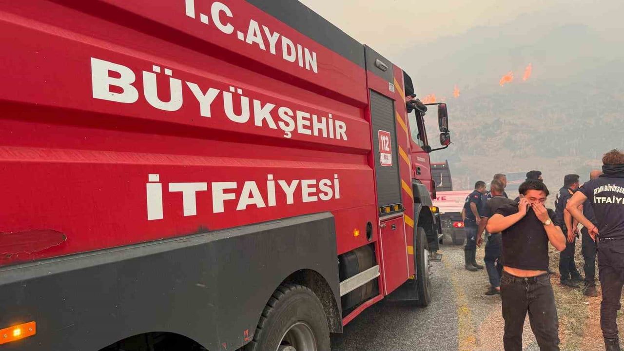 AYDIN BÜYÜKŞEHİR ÇİNE’DE YANGINA MÜDAHALE EDİYOR