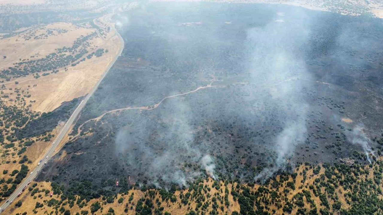 KARAKOÇAN İLÇESİNDE KIRSALDA BAŞLAYAN YANGIN, ORMANLIK ALANA SIÇRADI