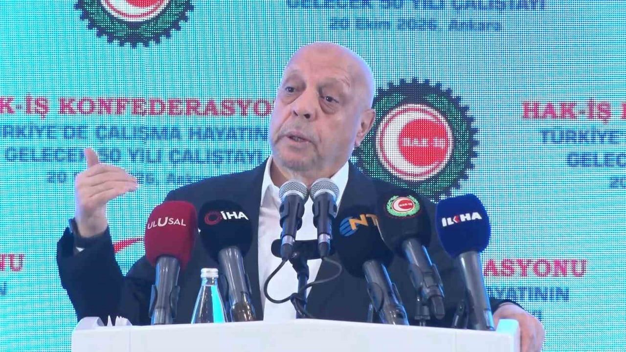 HAK-İŞ GENEL BAŞKANI MAHMUT ARSLAN KONUŞMA YAPTI