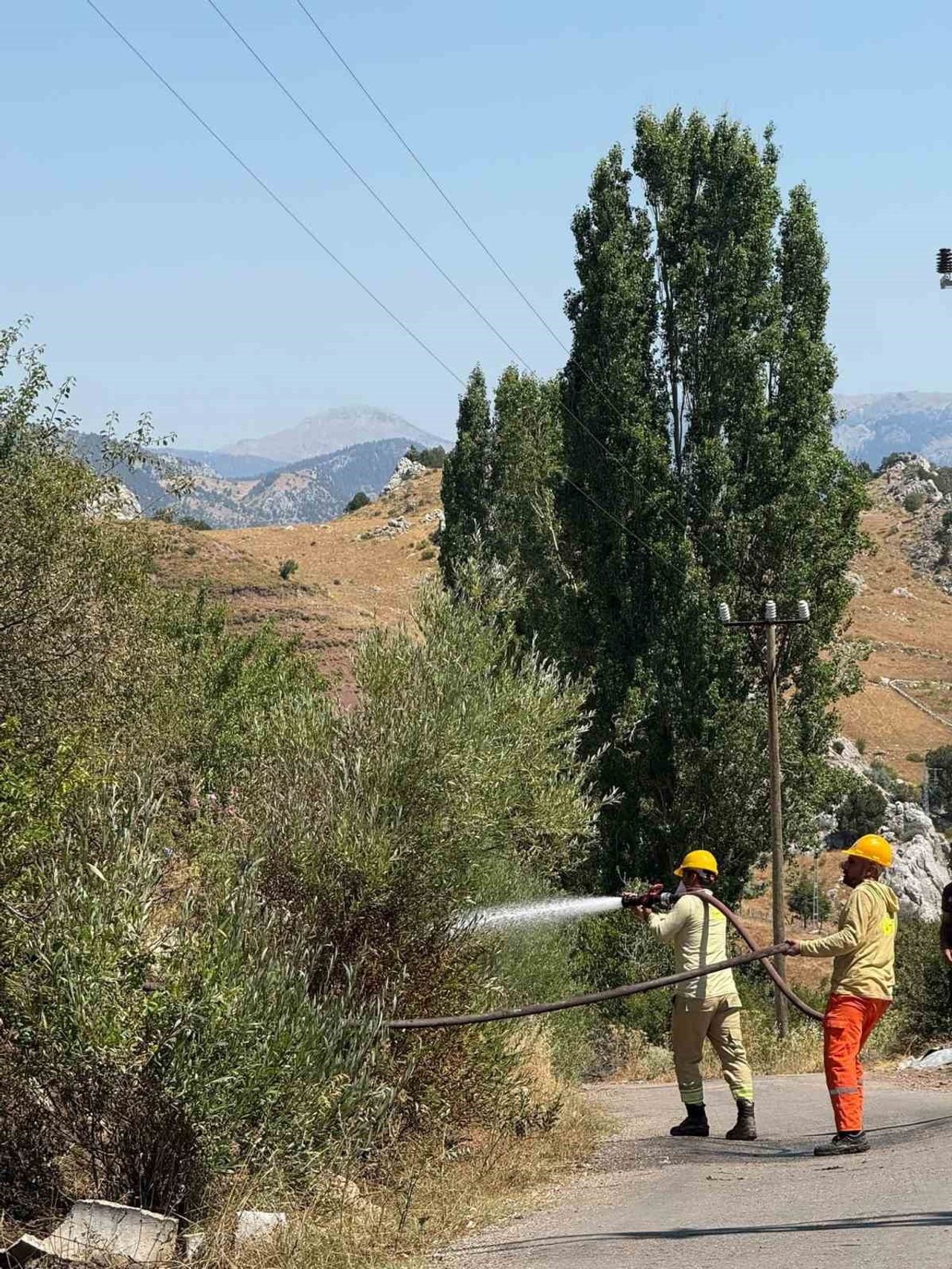 ANTALYA’NIN ALANYA OTLUK ALANDA ÇIKAN YANGIN, EKİPLERİN KARADAN MÜDAHALESİYLE BÜYÜMEDEN KONTROL...