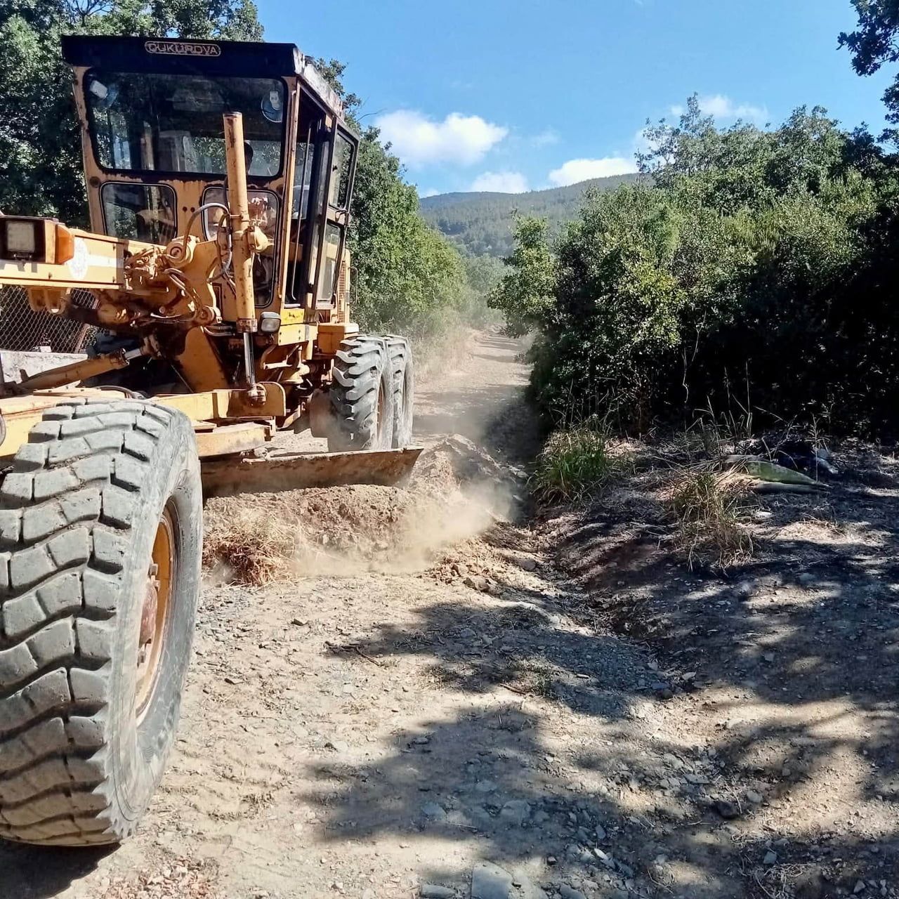 ERDEK’TE ZEYTİN HASADI ÖNCESİ BAHÇE YOLLARINA BAKIM