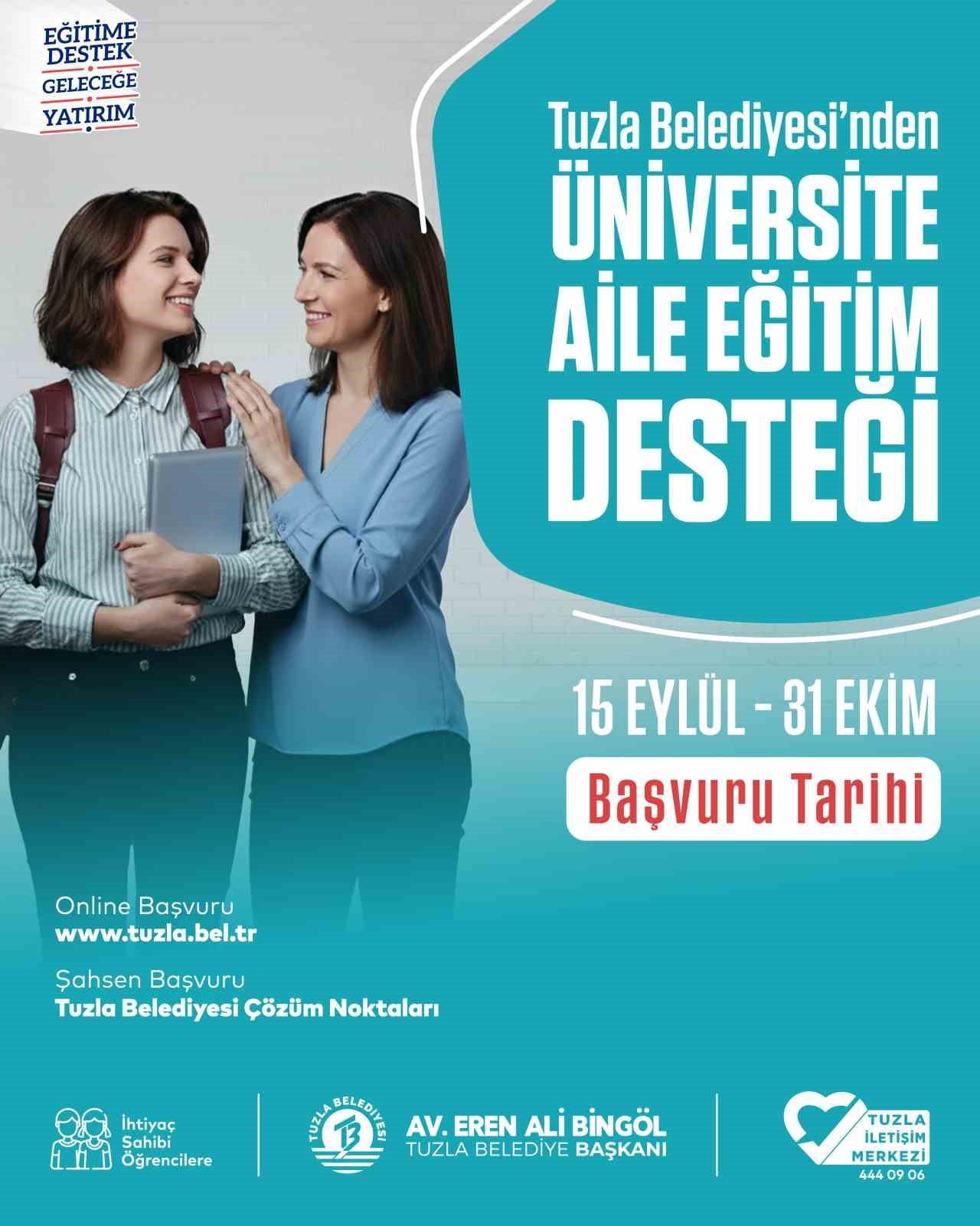 TUZLA BELEDİYESİ TARAFINDAN İLÇEDE YAŞAYAN İHTİYAÇ SAHİBİ ÜNİVERSİTE ÖĞRENCİLERİNİN EĞİTİM...