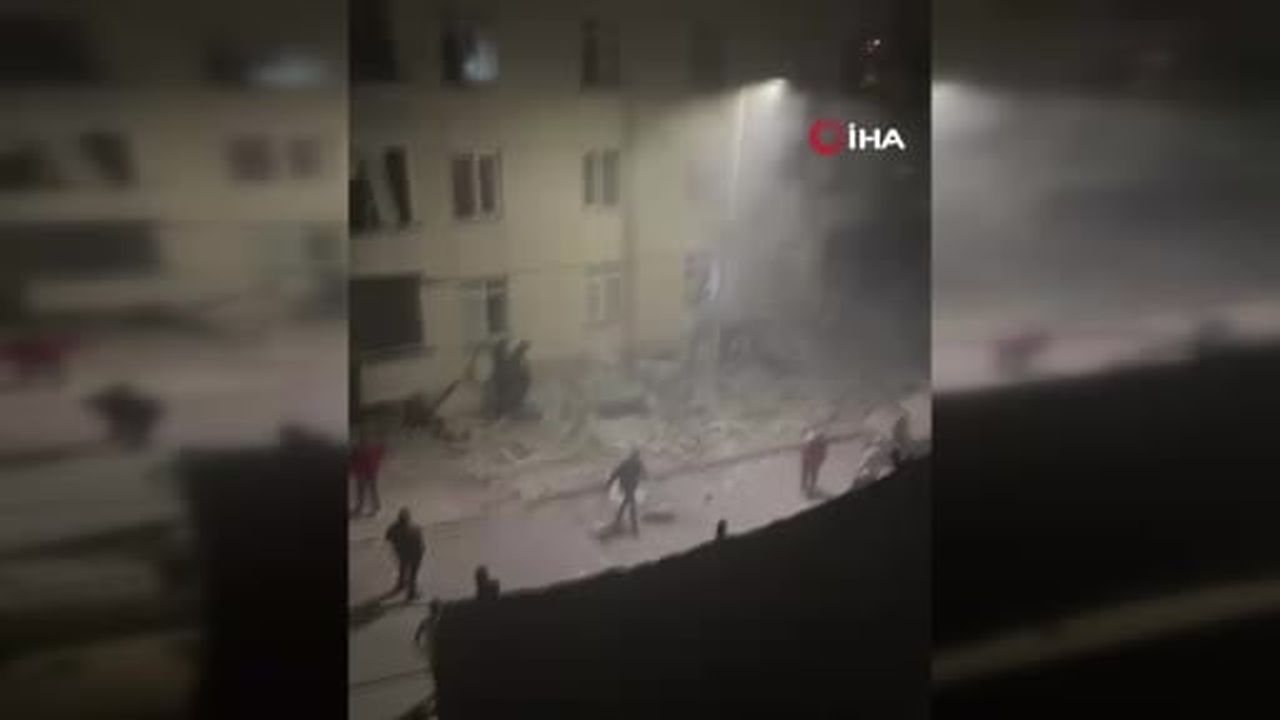 Maltepe'de binanın çökmesinin hemen ardından yaşananlar kamerada