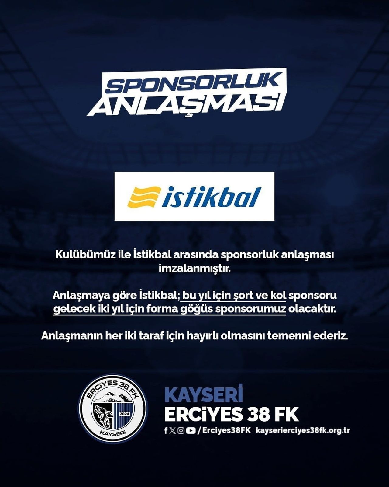 KAYSERİ’NİN SPOR VE İŞ DÜNYASINDAKİ İKİ ÖNEMLİ MARKASI ERCİYES 38 FUTBOL SPOR KULÜBÜ İLE İSTİKBAL...