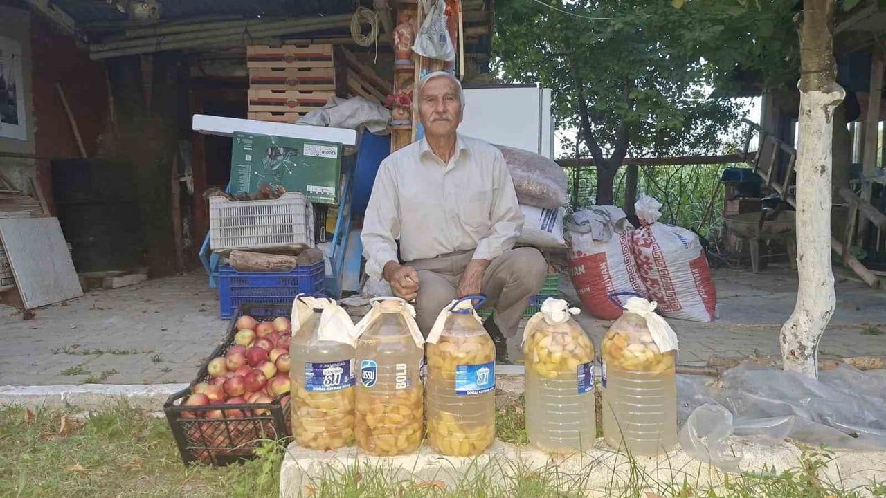 HİSARCIK’TA DİBE DÜŞEN ELMALAR ZİYAN OLMUYOR: HİSARCIK’TA DOĞAL SİRKE MESAİSİ
