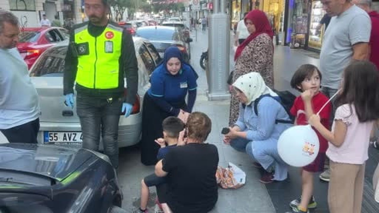Samsun’da otomobilin çarptığı 5 yaşındaki çocuk hafif şekilde yaralandı