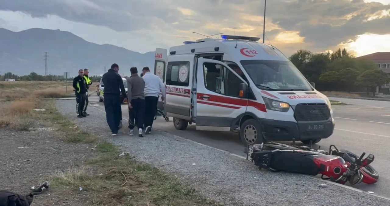 ERZİNCAN’DA MEYDANA GELEN MOTOSİKLET KAZASINDA 1 KİŞİ YARALANDI