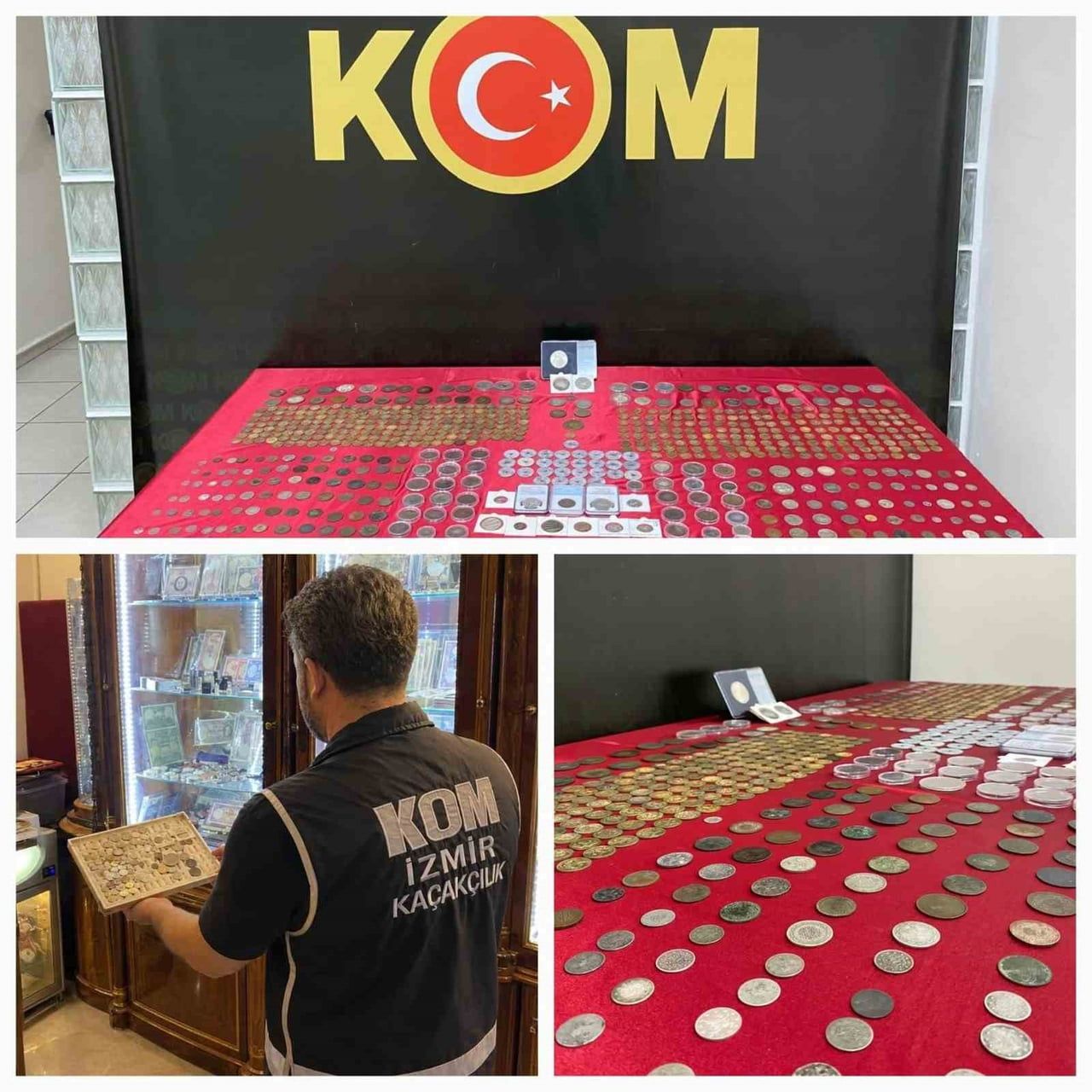 İZMİR'İN KONAK İLÇESİNDEKİ BİR İŞ YERİNE DÜZENLENEN OPERASYONDA TARİHİ NİTELİKTE OLDUĞU...