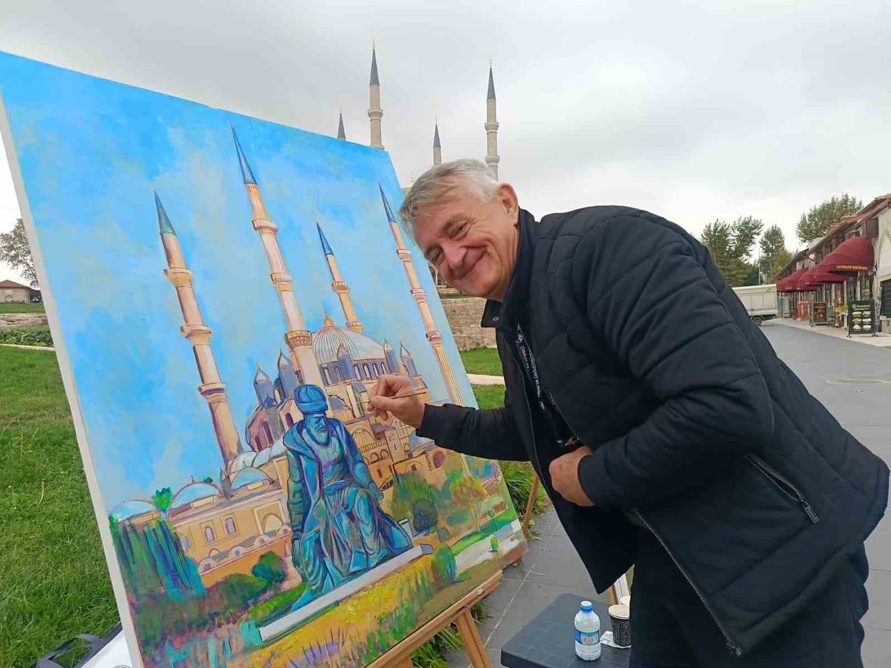 BALKAN ÜLKELERİ VE AZERBAYCAN'DAN EDİRNE'YE GELEN RESSAMLAR, SELİMİYE CAMİİ'NİN MİMARİ İHTİŞAMINI...